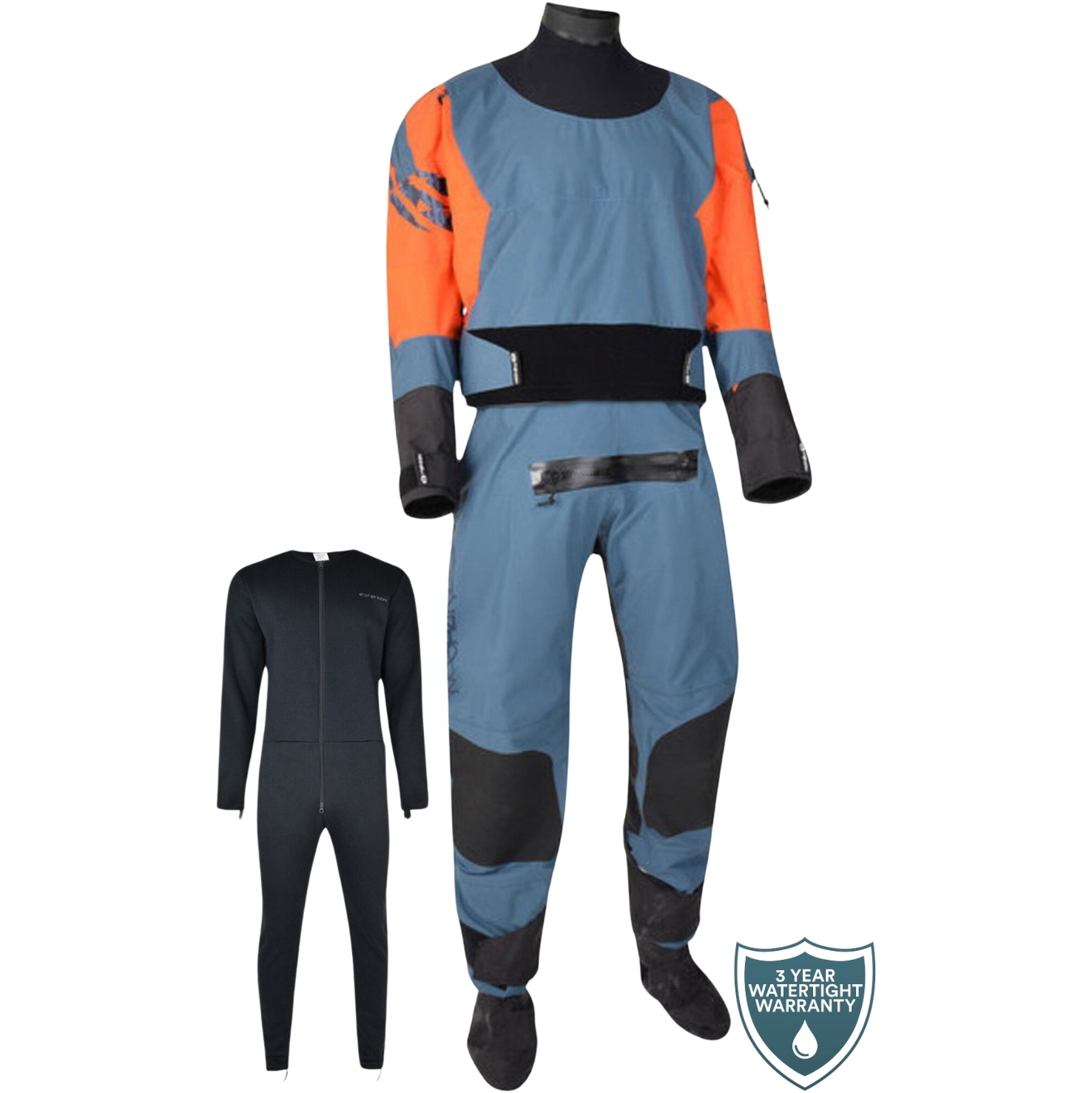 2024 Typhoon Multisport 5 Rapid Drysuit With Convenience Zip & Underfleece 100181 - Teal / Orange